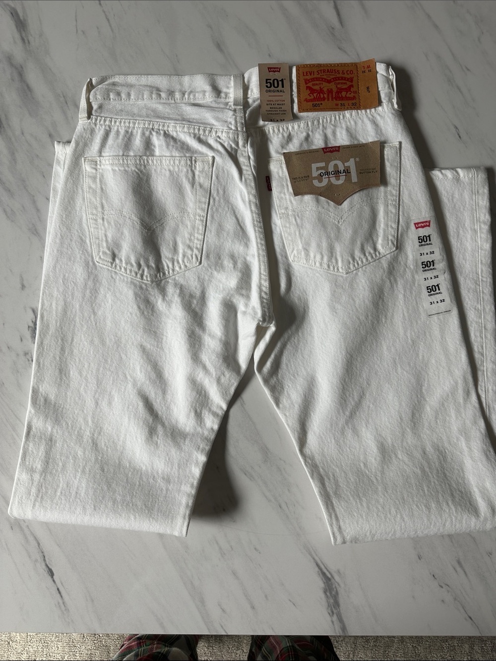 Levi's Straight Leg Men's Jeans - White - Picture 4 of 6